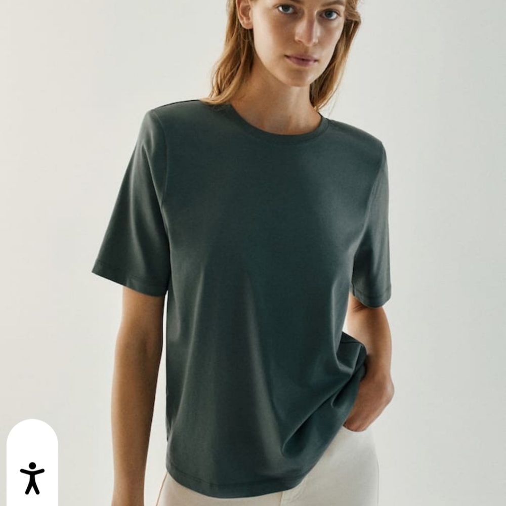 Massimo Dutti Tee shirt with shoulder pad